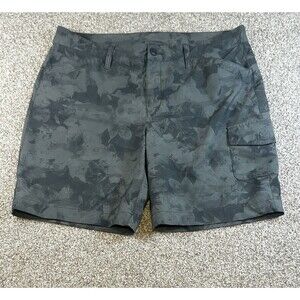 Eddie Bauer Women's Shorts Size 12 Grey Camo Stretch Outdoor Hiking Active